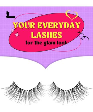 Fluffy Mink False Eyelashes - Wispy & Natural Look Cat Eye Lashes (7 Pairs) - D12 Flirty-13mm - Buy Online on GoSupps.com