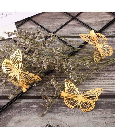 24-Piece Gold Butterfly Hair Clips for Women and Girls - Metal Hollow Hairpins in Left and Right Styles - Buy Online on GoSupps.com