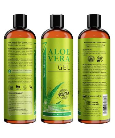Organic Aloe Vera Gel - Pure Aloe From Freshly Cut Plant - No Xanthan, Absorbs Rapidly - 12 oz - Buy Online on GoSupps.com
