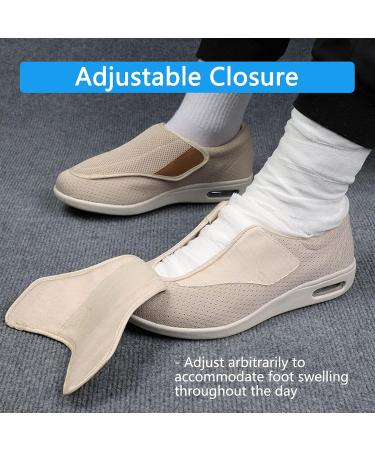 MEJORMEN Women Diabetic Shoes Extra Wide Width Adjustable Strap | Lightweight Breathable Mesh Sneakers for Elderly | Black - Size 8 - Buy Online on GoSupps.com