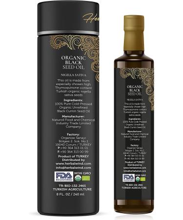 Organic Cold Pressed Black Seed Oil 8 Fl Oz - 2% Thymoquinone for Immune Support & Joint Health - Buy Online on GoSupps.com