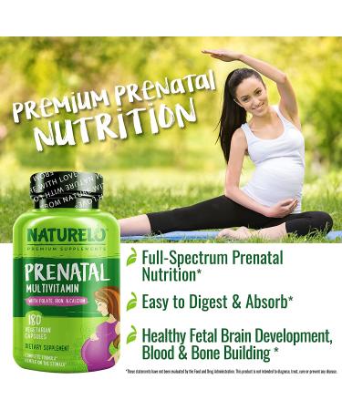 NATURELO Prenatal Multivitamin - Organic Whole Food  Gluten Free  180 Capsules - Buy Online on GoSupps.com