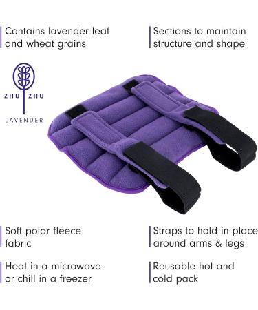 Zhu-Zhu Multiuse Heat Pad - Microwavable Lavender Wheat Bag - Purple Fleece Microwave Pack with Straps - Buy Online on GoSupps.com