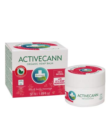 ACTIVECANN Organic Vegan Joint & Muscle Menthol Balm with Organic Hemp - Relief & Recovery for Neck Shoulders Elbows Back Knees Ankles Muscles and Joints