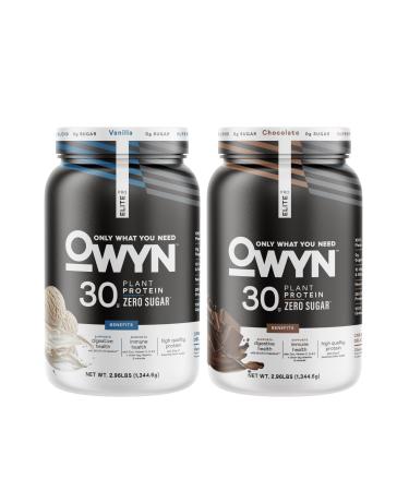 OWYN Only What You Need Pro Elite Vegan 30g Plant-Based High Protein Powder Zero Sugar Variety (2 Pack 2.9 lbs) Variety 30g