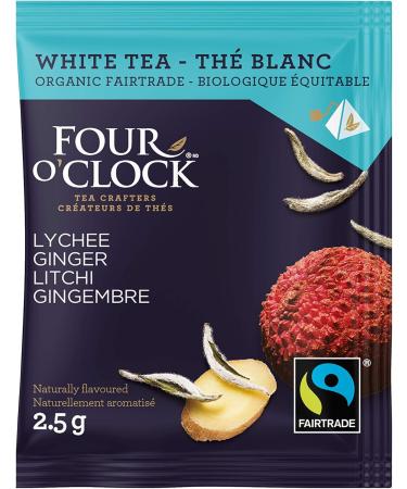 Four O'Clock Organic Fairtrade White Tea Ginger Lychee Non-Gmo Kosher Gluten-Free 40 Count Pyramid 254g 40 Tea Bags Ginger Lychee - Buy Online on GoSupps.com