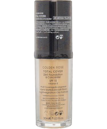 2in1 Cover Foundation - Total Cover - N23 Yellow Beige - Golden Rose - Home - Tc23 Yellow Beige 30 Ml - Buy Online on GoSupps.com