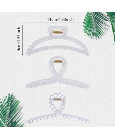 Yolev 3Pcs Clear Hair Claw Clips - Big Matte Banana Clips for Thick Hair | Fashion Hair Accessories for Women - Buy Online on GoSupps.com