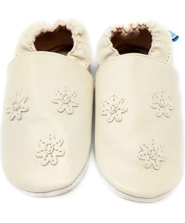 MiniFeet Premium Soft Leather Baby Shoes - Buy 4 Pairs, Get 1 Free! Toddler Shoes 0-6 Months to 4-5 Years - Cream Daisies - Buy Online on GoSupps.com