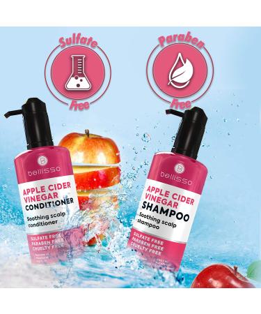 Apple Cider Vinegar Shampoo & Conditioner Set | Sulfate & Paraben Free | Anti-Dandruff Scalp Treatment with Biotin, Keratin & Moisturizing Oils | For Men & Women | 2 x 16 Fl Oz - Buy Online on GoSupps.com