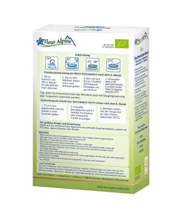 Fleur Alpine Bio Babybrei Buckwheat 2 Pack | Gluten-Free Baby Food 4+ Months | Nutritious & Delicious Breakfast Porridge | Easy Preparation | 14 Portions - Buy Online on GoSupps.com