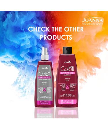 Joanna Ultra Color Pink Rinse for Blonde & Light Hair - Pastel Pink - 150ml - Temporary Shine & Tinge Removal - Buy Online on GoSupps.com