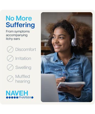 Naveh Pharma Itchy Ears Remedy - Ear Cleaning & Itch Relief Spray (15 ML) | Treats All Causes of Ear Itchiness - Eczema, Wax Build-Up | Jet Ear Spray for Clogged Ear Relief - Buy Online on GoSupps.com