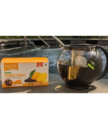 Peosa Delight Tea - Mango Tango 100% Whole Loose Leaf Black Tea Alphonso Mango - Pineapple - Apple Hot & Iced Tea Natural Exotic Fruits Black Tea Leaf Blend 3.52 oz Box 40 cups. - Buy Online on GoSupps.com