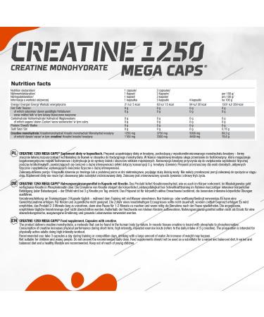 Olimp Creatine 1250 Mega Caps - 120 Capsules | Premium Creatine Supplement for Muscle Growth & Performance - Buy Online Internationally - Buy Online on GoSupps.com