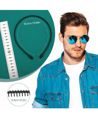 PAFUWEI 3 Pack Metal Headbands for Men and Women - Black Metal Head Band Set for Unisex Hair - Nonslip Elastic Hair Accessories - Buy Online on GoSupps.com