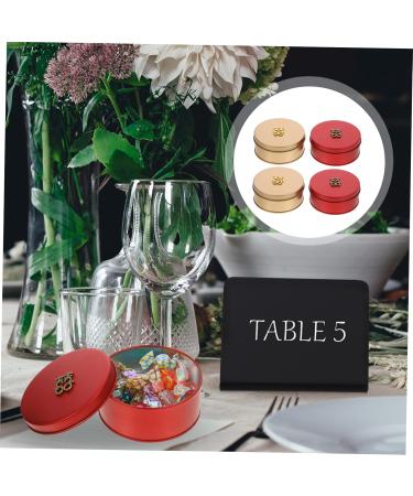 Alipis 4 pcs Aging Storage Candy Round Tinplate Delicate Sweets Wedding Cans Ing Candies Containers - Buy Online on GoSupps.com