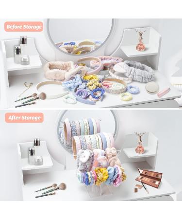 3-Tier Acrylic Headband Holder Organizer - Clear Hair Accessories Stand for Women and Girls - Buy Online on GoSupps.com