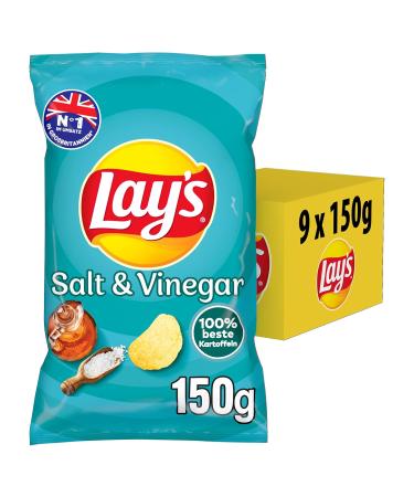 Buy Lay's Salt & Vinegar Crispy Potato Chips (9 x 150g) Perfect Party Snack Fast International Shipping! - Buy Online on GoSupps.com