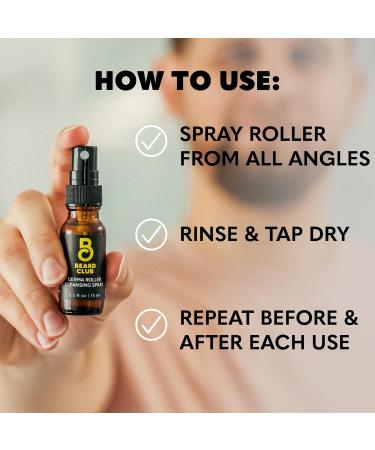Beard Club Derma Roller Replacement Head & Cleansing Spray - 0.3mm Titanium Microneedles for Prolonged Use | Buy Now - Buy Online on GoSupps.com