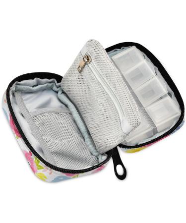 Summer Floral Pill Organizer Case | 7-Day Travel Pill Box | Watercolor Flowers | Portable Weekly Vitamin & Medicine Holder Pouch - Buy Online on GoSupps.com