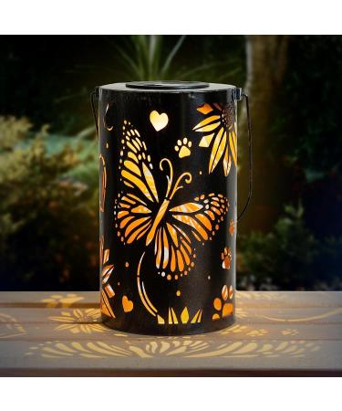 iHeartDogs Artisan Shadow Solar Lantern - 'Butterflies & Paws' Pet Memorial Gift - Honoring Your Departed Pet by Feeding 7 Shelter Pets - Buy Online on GoSupps.com