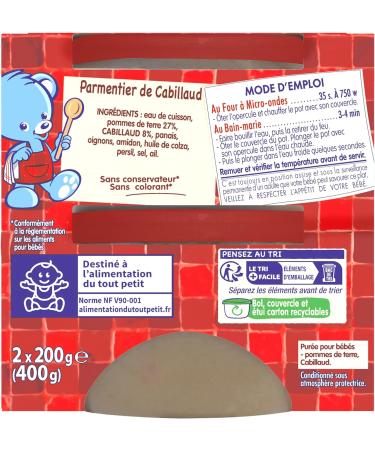 Nestl B b P'tite Recette Cod Parmentier - Complete dish from 8 months - 2 x 200g - Buy Online on GoSupps.com