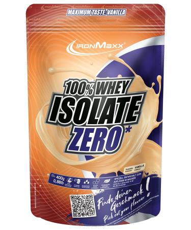 Ironmaxx 100% whey isolate zero protein powder - vanilla 400g bag |Sugar -free water -soluble protein powder from whey protein |different flavors