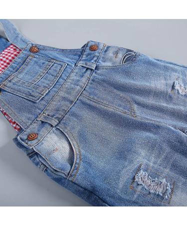 Kidscool Space Baby & Little Boys/Girls Ripped Denim Overalls | Blue-1947 | 3-4 Years - Buy Online on GoSupps.com