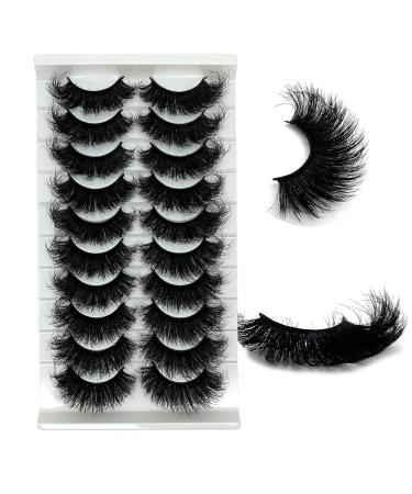 Mink Lashes 20mm - Soft Fluffy Dramatic 3D Strip Lashes | 10 Pairs Thick Volume False Eyelashes for Ultimate Glam - Buy Online on GoSupps.com