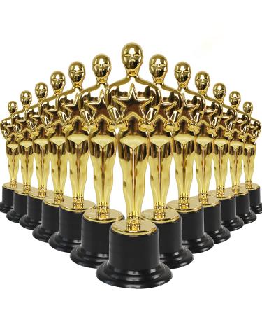 24 Pack 6'' Plastic Gold Star Award Trophies for Party Decorations Party Favors School Award Game Prize Party Prize and Appreciation Gifts