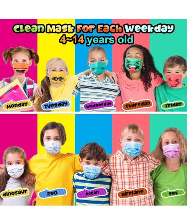 100PCS Kid Size Disposable Face Masks - 3 Ply Safety Cute Mask for Boys and Girls - Child Protection Colorful Face Mask - Pack of 100 - Buy Online on GoSupps.com