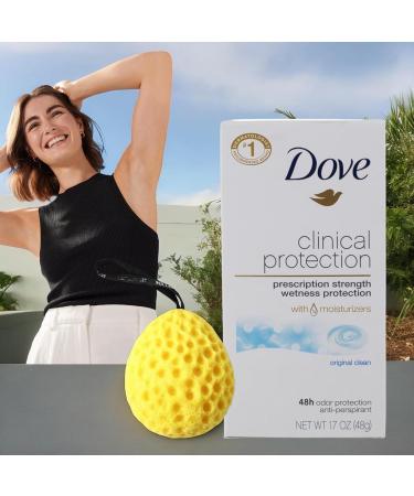 Clinical Deodorant for Women - 1.7 Oz Stick Original Scent | 48-Hour Antiperspirant Dermatologist Recommended Moisturizing | Bundle With Bath Sponge (Pack of 3 - Buy Online on GoSupps.com