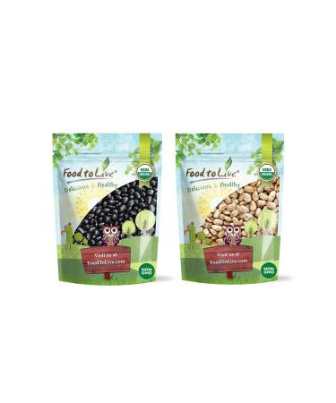Organic Dry Beans Bundle, 2 Pack  Organic Black Beans (5 LB), Organic Pinto Beans (5 LB), Non-GMO, Raw, Vegan, Kosher, Sproutable, Bulk. Rich in Fiber and Protein. Perfect for Soups, Burritos, Tacos
