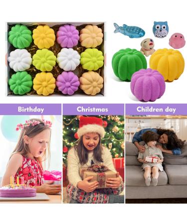 Bath Bombs for Kids - 12 Pack Easter Egg Fizzies with Surprise Toys | Vegan Essential Oil Spa Balls for Girls and Boys | Kids Safe Bubble Bath Gift Set - Buy Online on GoSupps.com
