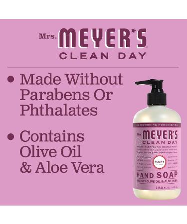 Mrs. Meyer's Clean Day Liquid Hand Soap Cruelty Free & Biodegradable Hand Wash Formula Made with Essential Oils Peony Scent 370 ml Bottles 4 Pack - Buy Online on GoSupps.com