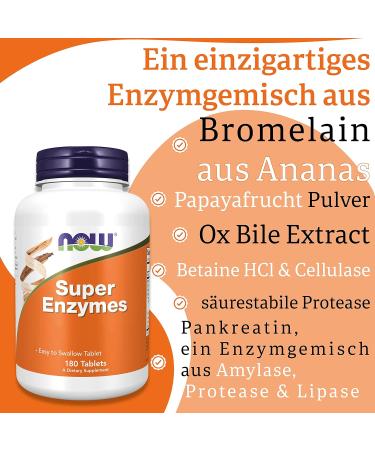 Now Foods Great Enzyme - Digestive Enzymes | 180 Tablets Gluten-Free Soy-Free Non-GMO Lab Tested - Buy Online on GoSupps.com