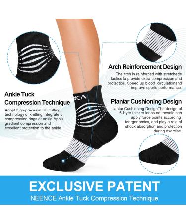 NEENCA Medical Compression Socks - 20-30 mmHg for Men & Women | Pain Relief Plantar Fasciitis Swelling | 2 Pairs Ankle Support for Travel Running Pregnancy - Buy Online on GoSupps.com