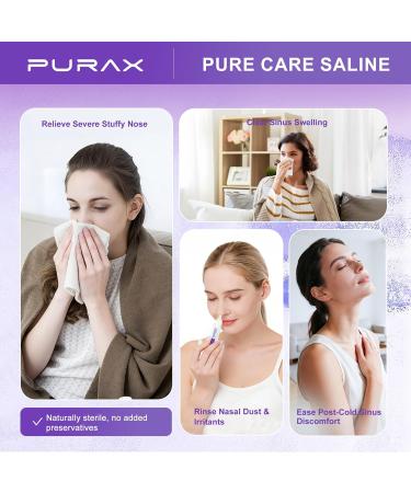 PURAX Saline Solution 7% Hypertonic Saline Solution for Nasal Care and Eyes Nasal Cleanse for Adults and All Ages- 21 Count (5ml Each) - Buy Online on GoSupps.com