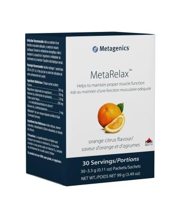Metagenics - MetaRelax - Muscle Function Support - Orange Citrus - 99 g - 3.49 oz - 30 Packets (3.3g - 0.11 oz)