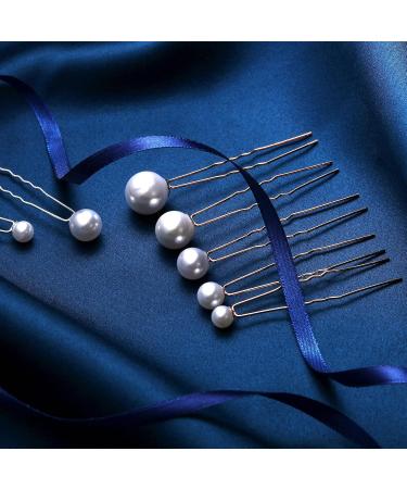 Charonle 32 Pieces Wedding Pearl Hair Pins Bridal Pearl Rhinestone Hair Pins Hair Accessories U Shape Barrette for Bride Bridesmaid Women Girls (Rose Gold) - Buy Online on GoSupps.com