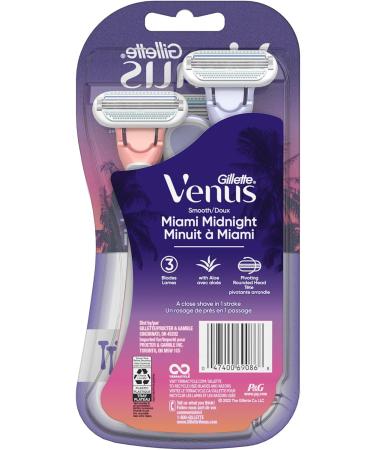 Gillette Venus Miami Midnight Smooth Women's Disposable Razors with Aloe 3 Razors - Buy Online on GoSupps.com