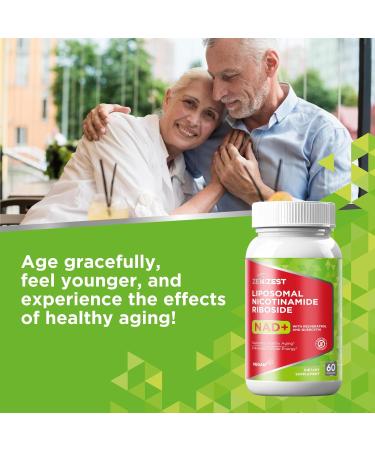 NAD+ Supplement NMN Alternative - Liposomal Nicotinamide Riboside with Resveratrol & Quercetin for Anti Aging Cell Regeneration Energy Focus for Men Women 60 Count (Pack of 1) - Buy Online on GoSupps.com