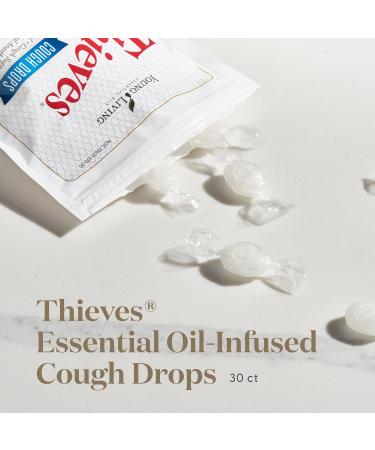 Thieves Cough Drops 30 Ct (2 Packages) - Essential Oil Infused Relief for Coughs & Sore Throat | Young Living Thieves Blend & Menthol - Buy Online on GoSupps.com