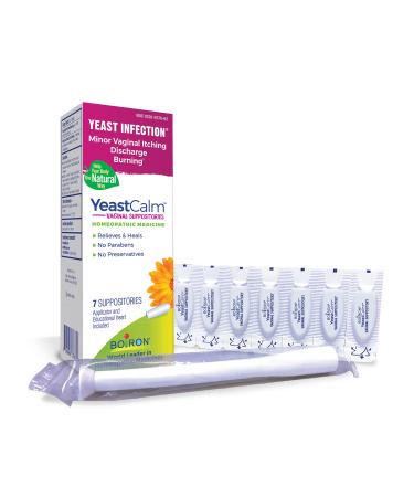 Boiron YeastCalm Homeopathic Suppositories for Yeast Infections, Burning, Discharge, and Minor Vaginal Itching - 7 Count Style YeastCalm