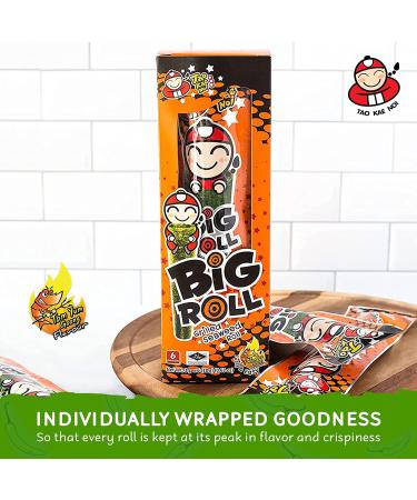 Tao Kae Noi Crispy Seaweed Snack Roll | Tom Yum Goong Thai Nori Chips | Healthy 3g Sheets for Kids & Adults | 6 Pack - Buy Online on GoSupps.com