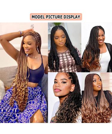 Dt Cheryl 24 Inch French Curls Braiding Hair - 8 Pack Pre-Stretched Curly Hair Extensions (1B/30# 1B/30/27#) | Loose Wave Synthetic Braids 75g - Buy Online on GoSupps.com
