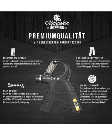 Alphaskin Premium Hand Trainer 2023 | Finger Grip Fitness Trainer Set | Strength Training Device for Improved Grip & Finger Strength | 2-Pack - Buy Online on GoSupps.com