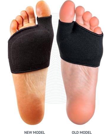 Brison Metatarsal Pads for Pain Relief - Gel Ball of Foot Cushion Sleeves for Men & Women - 2 Pairs Large (Men 10-12 Women 11.5-13.5) - Soft Fabric Support Socks - Black - Buy Online on GoSupps.com
