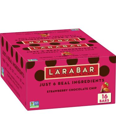 Larabar Strawberry Chocolate Chip, Gluten Free Vegan Fruit & Nut Bar, 1.6 oz Bars, 16 Ct Strawberry Chocolate Chip 16 Count (Pack of 1)